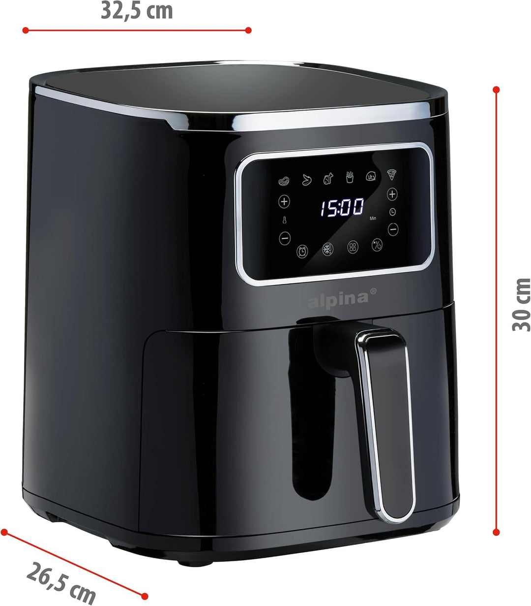 alpina Heissluftfritteuse 4.5L - Airfryer für 3 bis 4 Personen - Air Fryer mit Digitalanzeige - Eins
