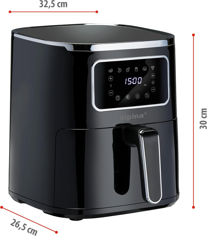 alpina Heissluftfritteuse 4.5L - Airfryer für 3 bis 4 Personen - Air Fryer mit Digitalanzeige - Eins