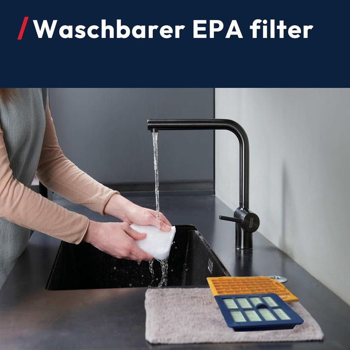 Hoover Telios Bodenstaubsauger für Hartböden & Teppiche, kompakt, leise 69dBA, 3,5L Staubbeutel, EPA