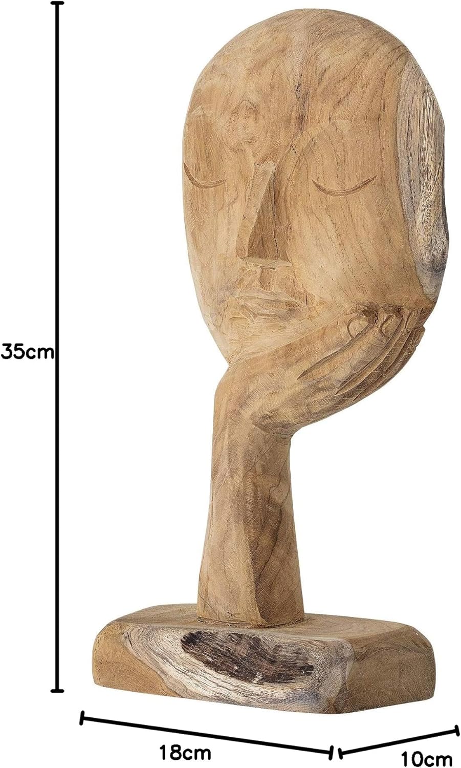 Bloomingville Zierstück, dekorativer Kopf, natur, recyceltes Holz