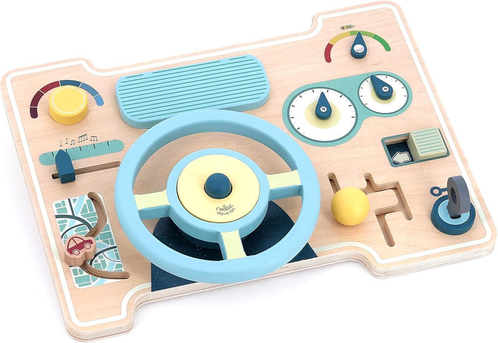 VILAC - Mein erstes Auto Aktivitäts- und Erlebnistafel – Spielzeug für Kleinkinder – 1 Armaturenbret