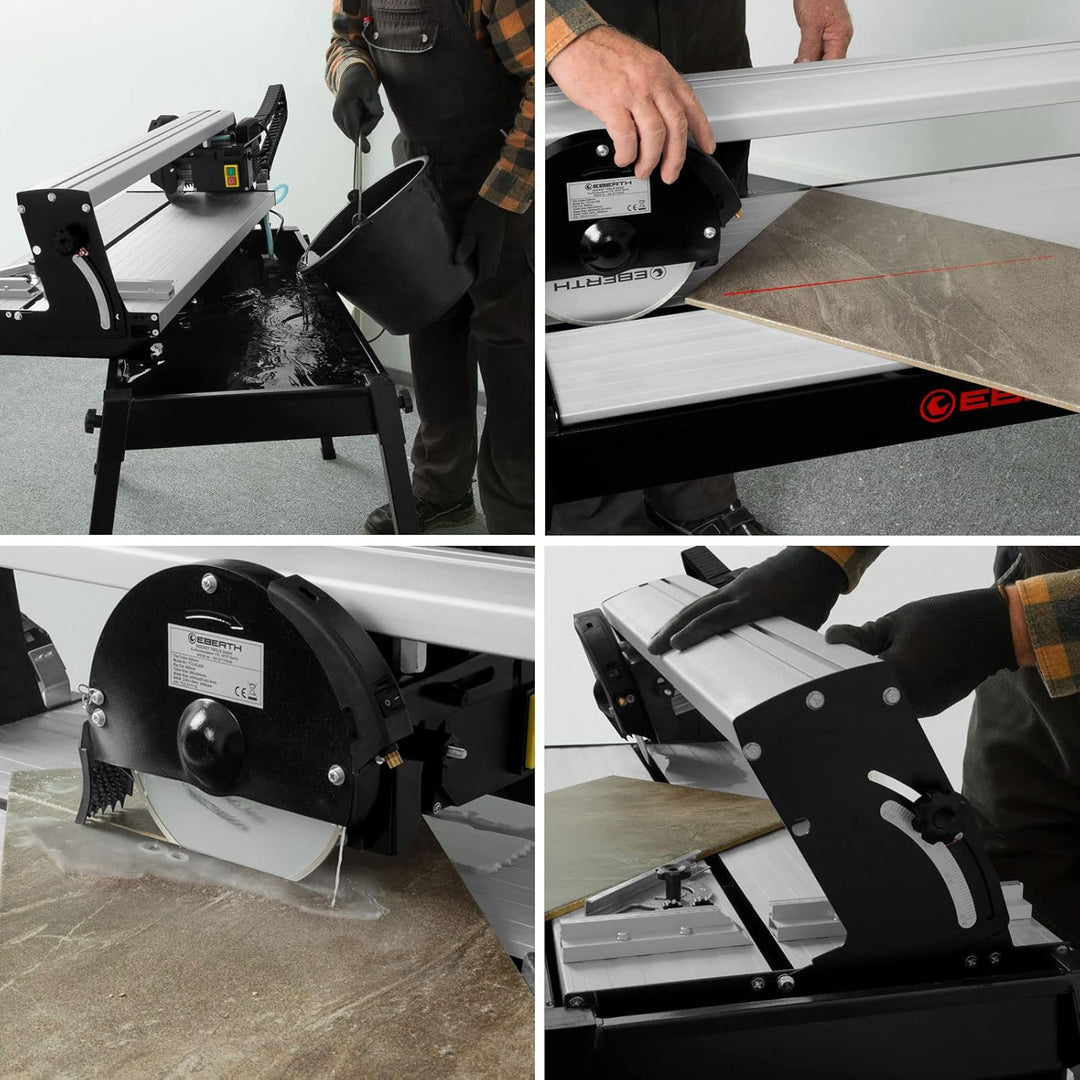 EBERTH Fliesenschneidmaschine Nass, Elektrisch 800 Watt Leistung, 620mm Schnittlänge, Nassschneider