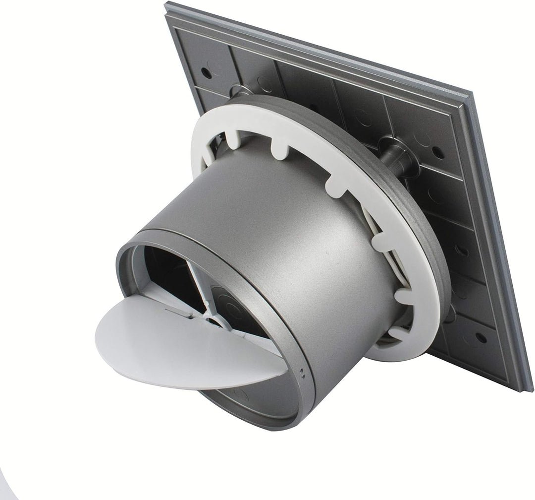 Ventilator/Lüfter Badlüfter mit integrierte Rückschlagklappe Glasfront stark 105 m³/h sehr leise 39
