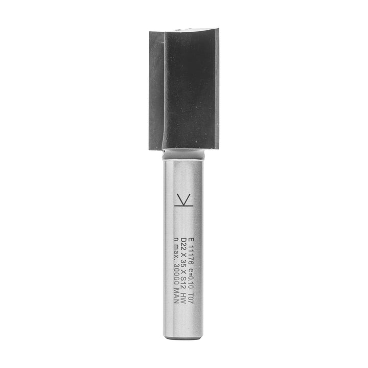 ENT 11176 Nutfräser HW, Schaft (S) 12 mm, Durchmesser (D) 22 mm, NL 35 mm, SL 55 mm, GL 90 mm, mit H