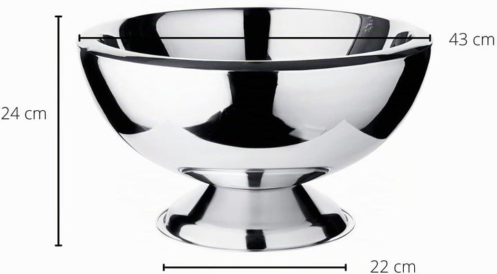 EDZARD Champagnerkühler Cadiz (ø 43 cm, H 24 cm) Edelstahl hochglanzpoliert, doppelwandig, grosse Sc