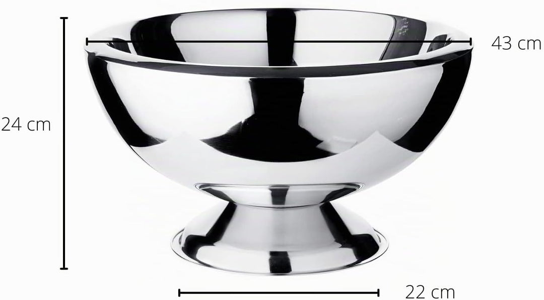 EDZARD Champagnerkühler Cadiz (Ø 43 cm, H 24 cm), Edelstahl hochglanzpoliert, doppelwandig, für 5 Fl