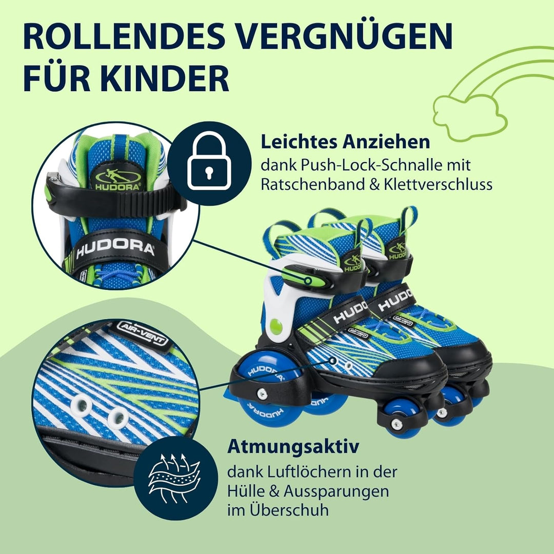 HUDORA Rollschuh My First Quad in versch. Grössen & Farben - hochwertige Rollschuhe für Kinder bis 2