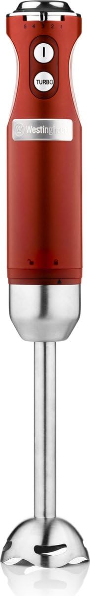 Westinghouse Retro Pürierstab &amp; Stabmixer Rot - Mixstab aus Edelstahl, verschiedene Geschwindigkeite