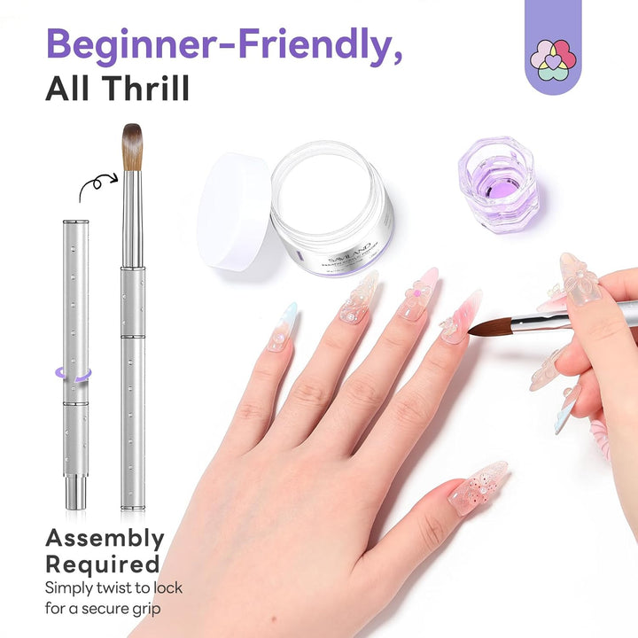 SAVILAND Acryl Nagelset für Anfänger: Komplettes Nagelset mit Acrylpulver Einfach zu Formen Transpar
