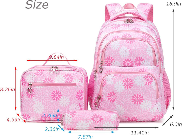 ZHIERNA Schulrucksack Mädchen Teenager Schule Rucksack Damen Schulranzen Kinder Schultasche mit Lunc