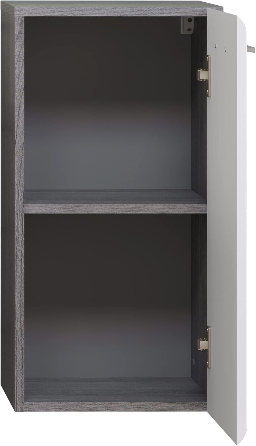trendteam smart living - Riva - Kommode - Weiss Hochglanz/Grau - Hängeunterschrank mit abgerundeter