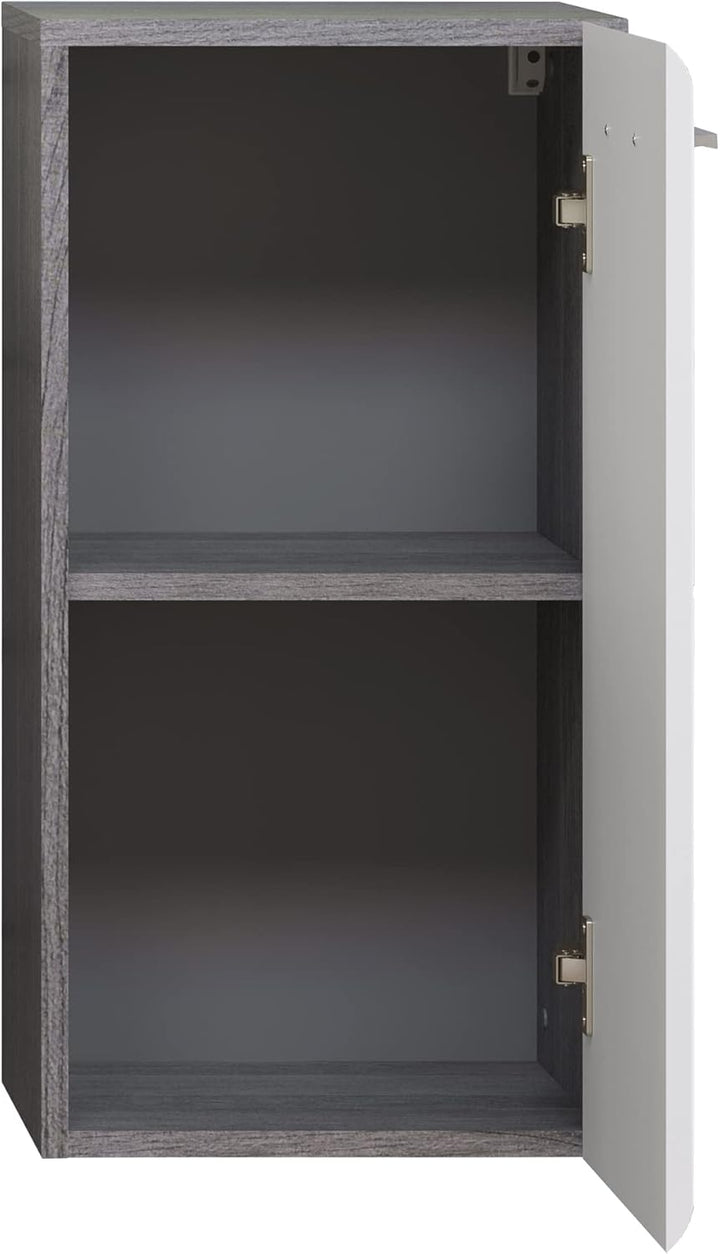 trendteam smart living - Riva - Kommode - Weiss Hochglanz/Grau - Hängeunterschrank mit abgerundeter