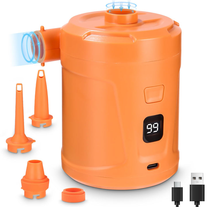 Elektrische Luftpumpe,5200mAh Wiederaufladbare Akku Luftpumpe,Mini Luftpumpe Elektrisch Inflator mit
