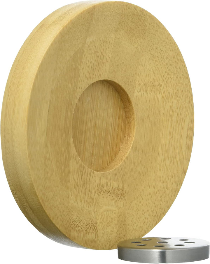 axentia Bambus-Badset, holzfarben/Silber, ca. 10 x 23 x 19 cm