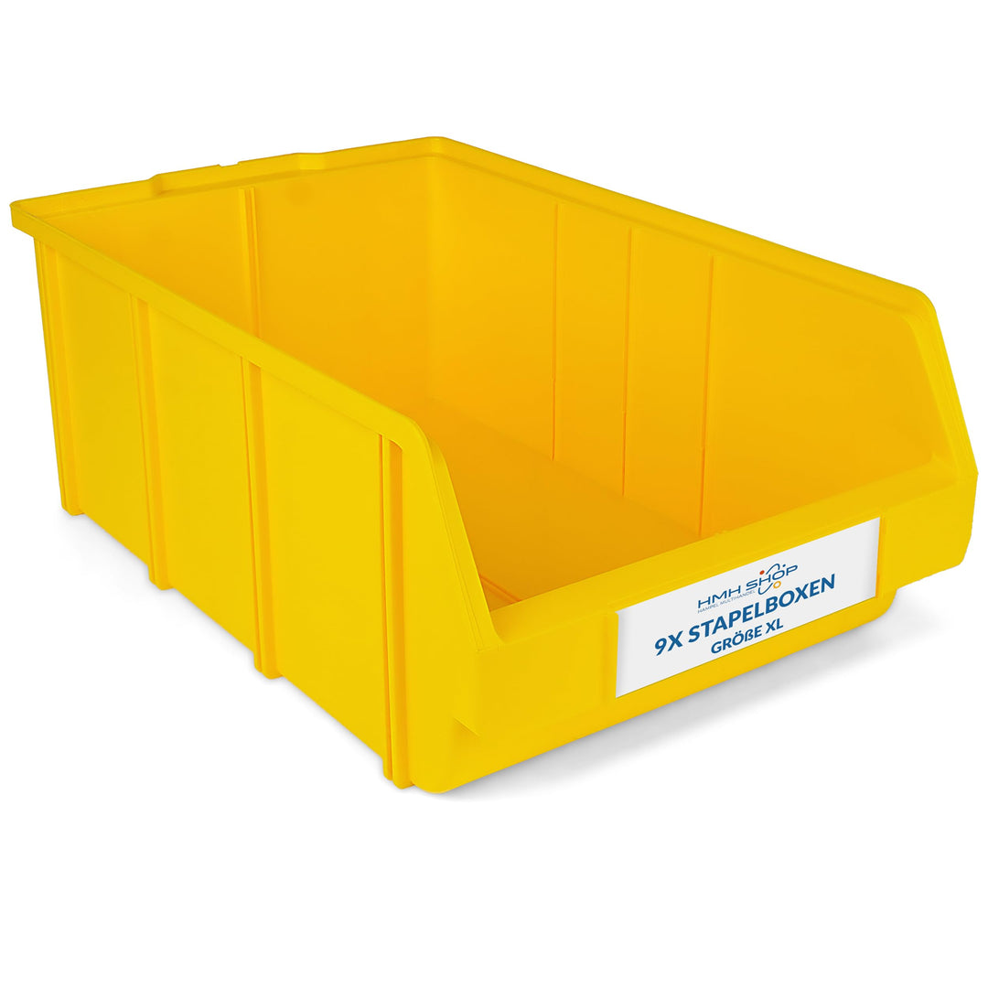 HMH Stapelboxen der Grösse XL 489x304x185mm für dein Kleinteilelager, Sortierkisten in 5 Farben, Zub