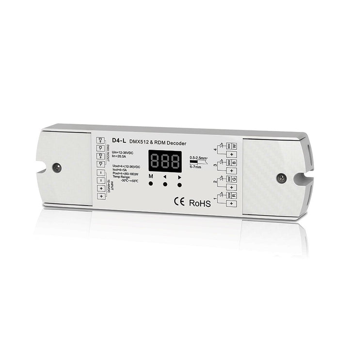 4CH 5A/CH Constant Voltage DMX512 & RDM Decoder RGBW Controller 4 Channel Dimming Controller 12-24V