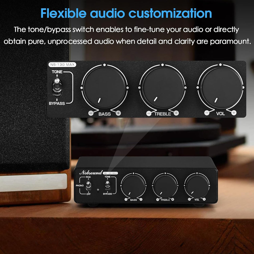Nobsound NS-13G MAX 300Wx2 Stereo Verstärker mit Phono Eingang – HiFi Mini Endstufe der Klasse D für
