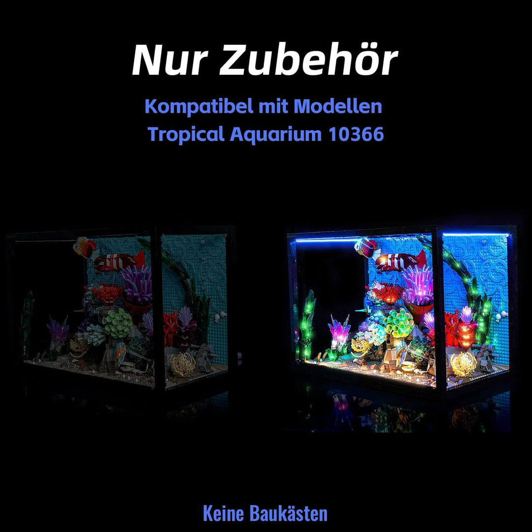 BrickBling Fernbedienung Licht-Kit Kompatibel mit Lego Tropical Aquarium 10366 (Kein Modell), Led Be