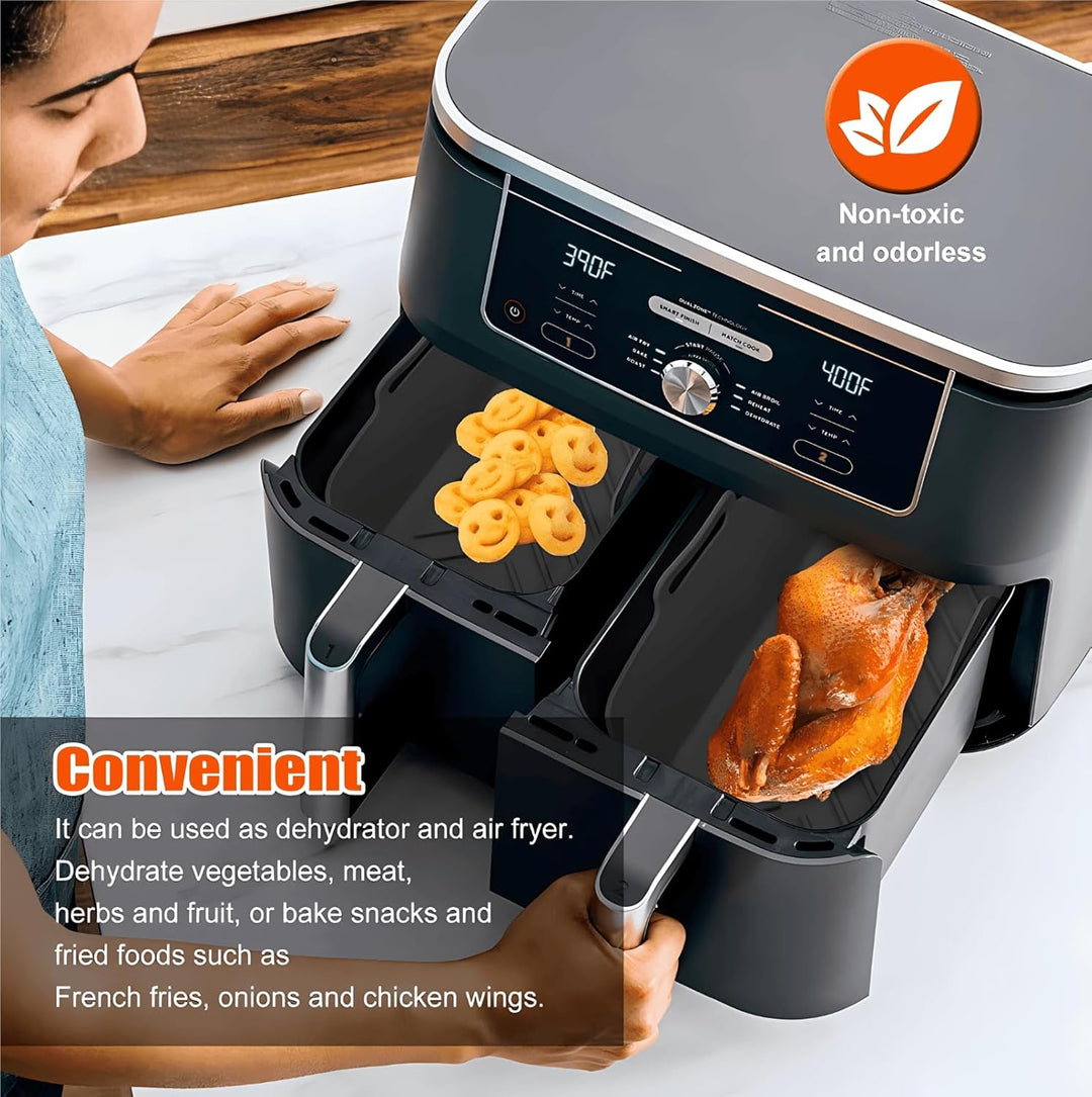 LYKEJI 2 Stück Airfryer Silikonform, Heissluftfritteuse Silikon Backform, Ninja Foodi Max Dual Zone