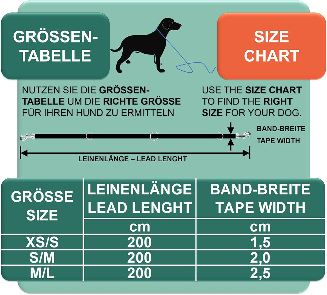 DEY - Premium Hundeleine Air Mesh 2m | 3fach Verstellbar | für Kleine, Mittelgrosse u. Grosse Hunde