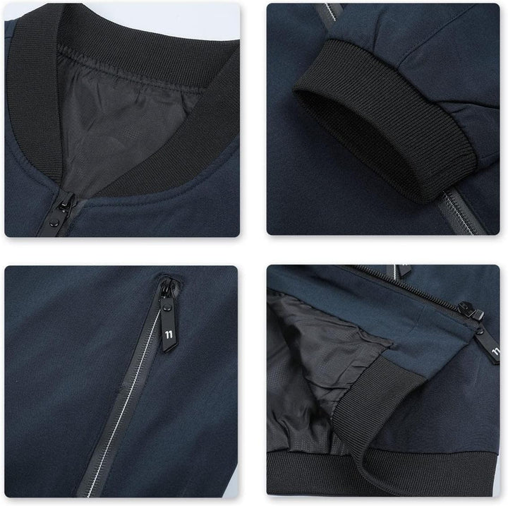 YOUTHUP Herren Übergangsjacke Leichte Sommer Freizeit Bomberjacke Outdoor Sportjacke, Blau-1801