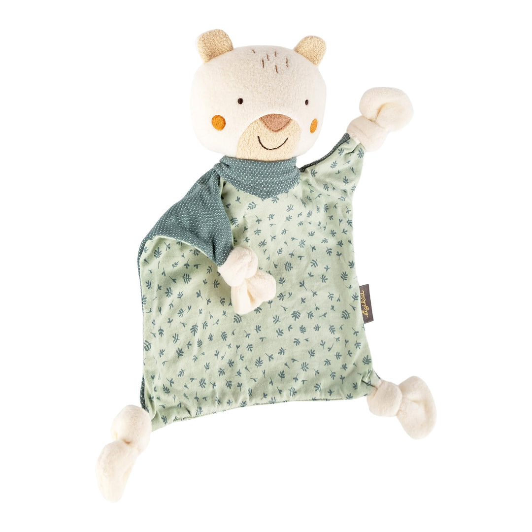 sigikid 39770 Schnuffeltuch Tiercharakter Bär, Mint/weiss