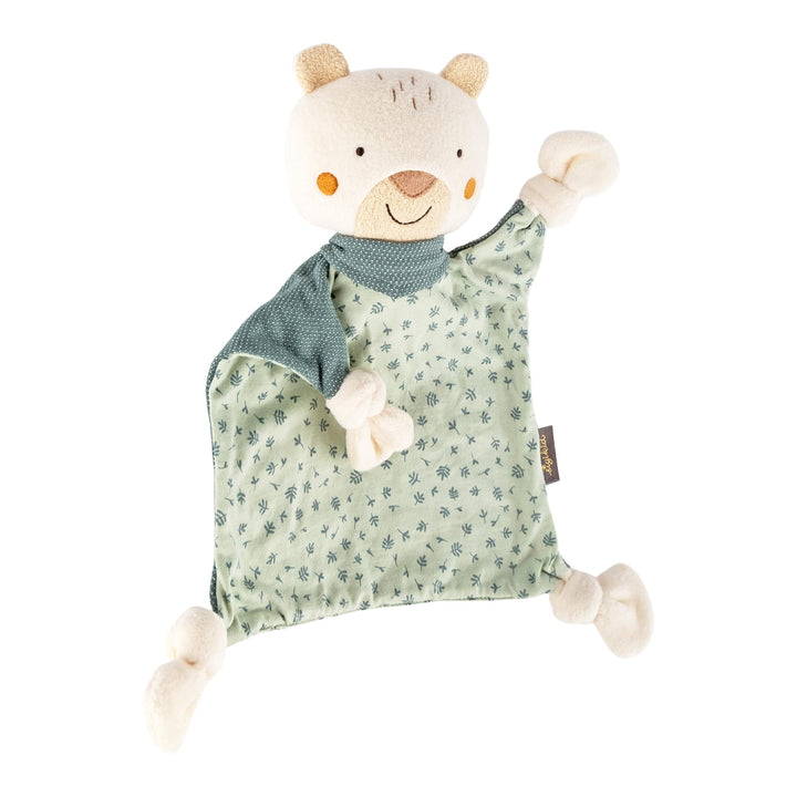 sigikid 39770 Schnuffeltuch Tiercharakter Bär, Mint/weiss