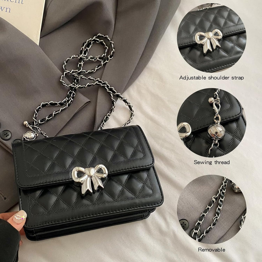 Travistar Damen Umhängetasche Kleine - Kette Schulterriemen Crossbody Bag - Lingge Tasche Schulterta