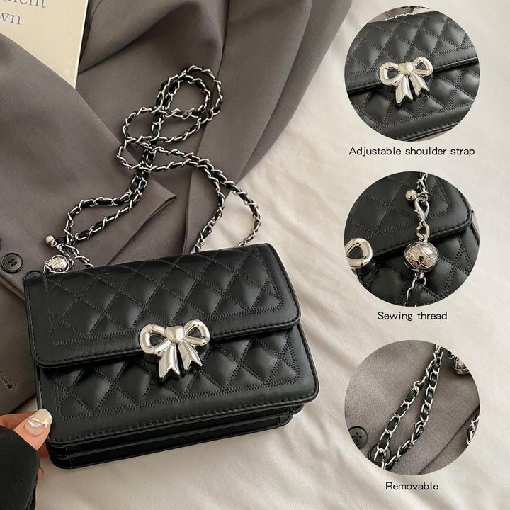 Travistar Damen Umhängetasche Kleine - Kette Schulterriemen Crossbody Bag - Lingge Tasche Schulterta