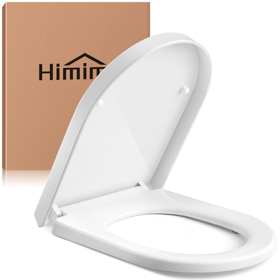 Himimi Toilettendeckel mit Absenkautomatik, Quick-Release & einfacher Montage, PP D-Form WC-Sitz mit