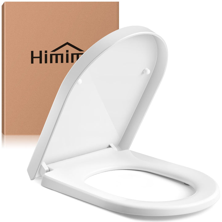 Himimi Toilettendeckel mit Absenkautomatik, Quick-Release & einfacher Montage, PP D-Form WC-Sitz mit