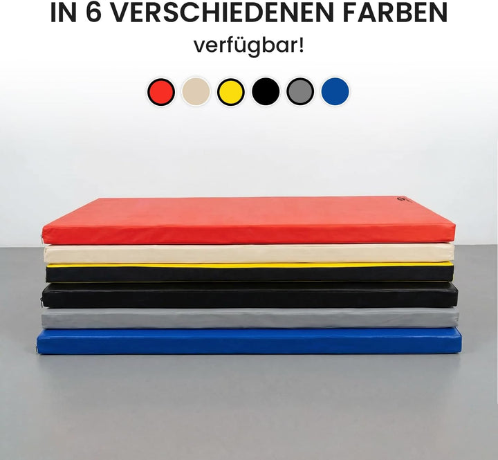Jeflex - Weichbodenmatte & Turnmatte 200 x 100 x 8 cm MADE IN GERMANY/Gymnastikmatte tragbar/platzsp