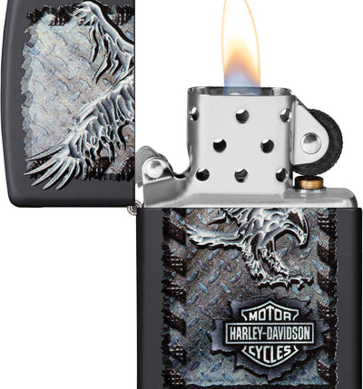 Zippo Winddichtes Feuerzeug, Adler-Motiv Metallic Harley Davidson - Adler aus Eisen, Metallic Harley