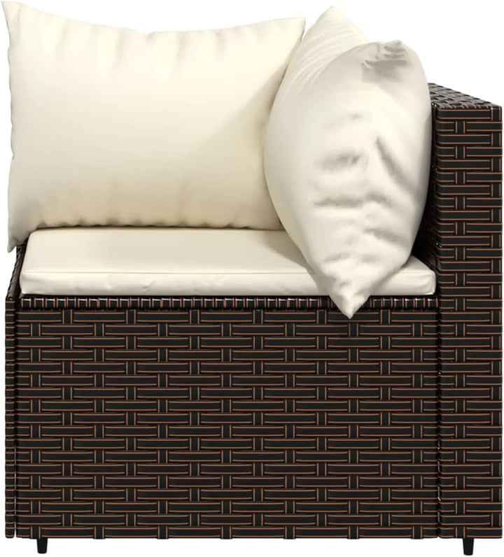 Yolola Poly-Rattan 3-Sitzer Balkonsofa mit Tisch | Balkonmöbel Kleiner Balkon | Gartensofa Set | Rat