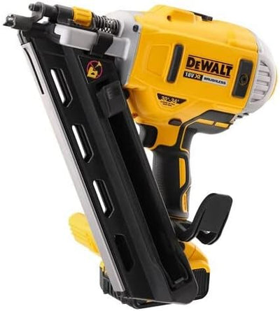 DeWalt Zwei-Stufen-Akku-Nagler (18V, 5Ah, bürstenlos, kompakt und kabellos, für 90mm-Nägel,, inkl. Z