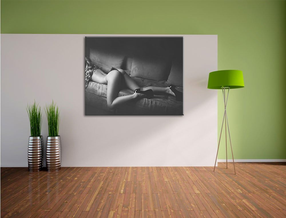Pixxprint Frau mit sexy Po / 100x70cm Leinwandbild bespannt auf Holzrahmen/Wandbild Kunstdruck Dekor