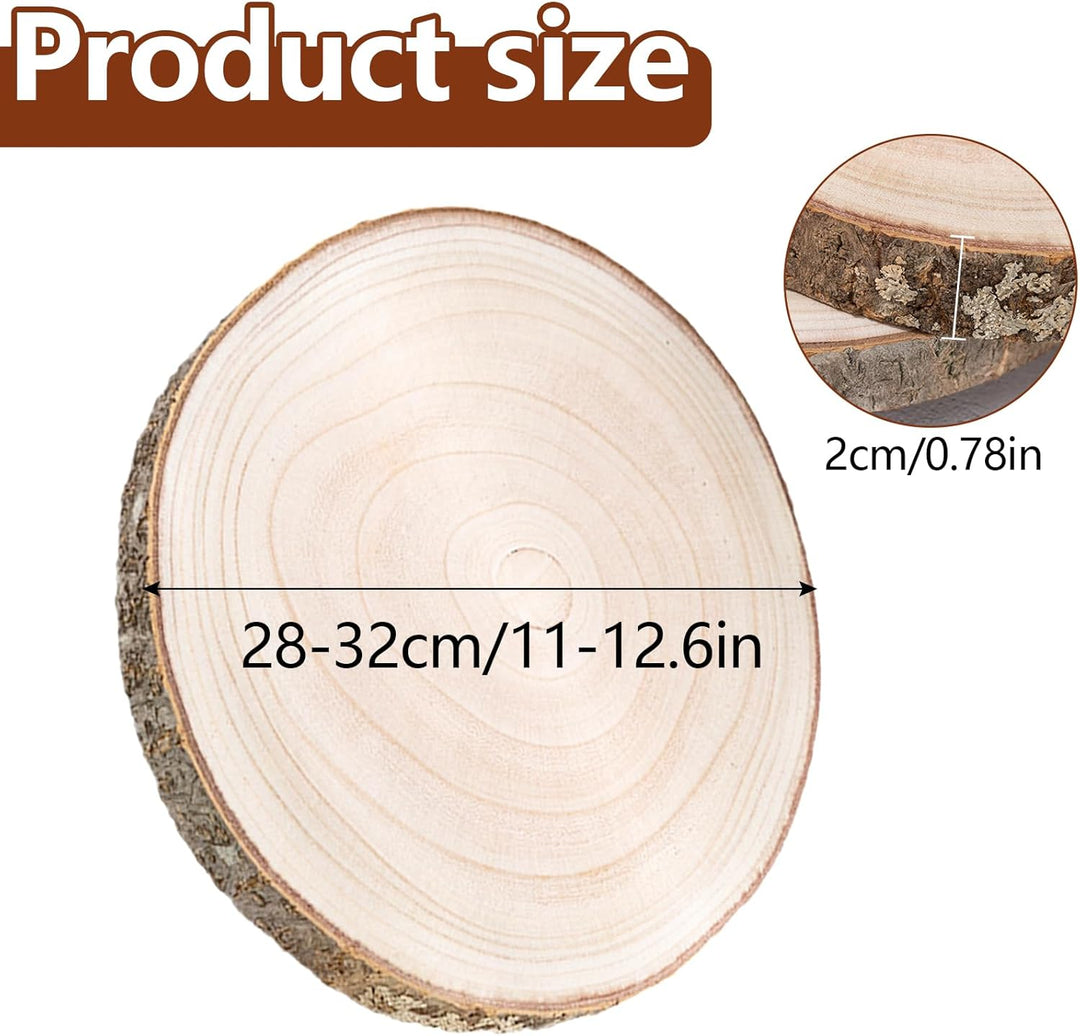 Holzscheiben, 28-32cm Holzscheiben zum Basteln Runde Holzscheibe Untersetzer Holz Log Durchmesser Oh