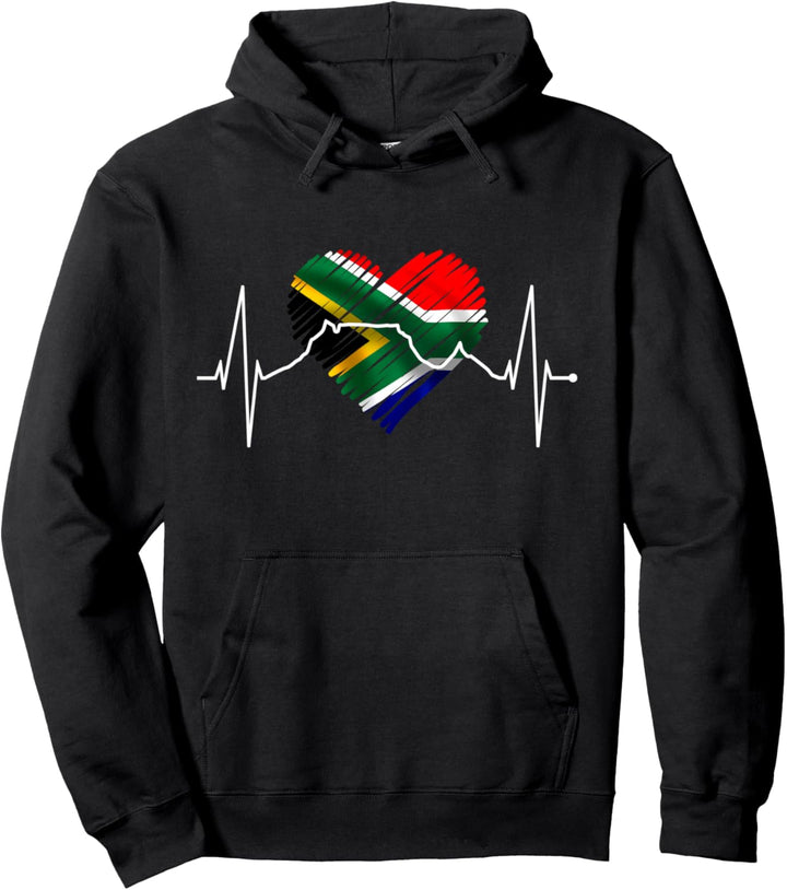 Kapstadt Skyline Herzschlag Südafrika Flagge Fan Tafelberg Pullover Hoodie