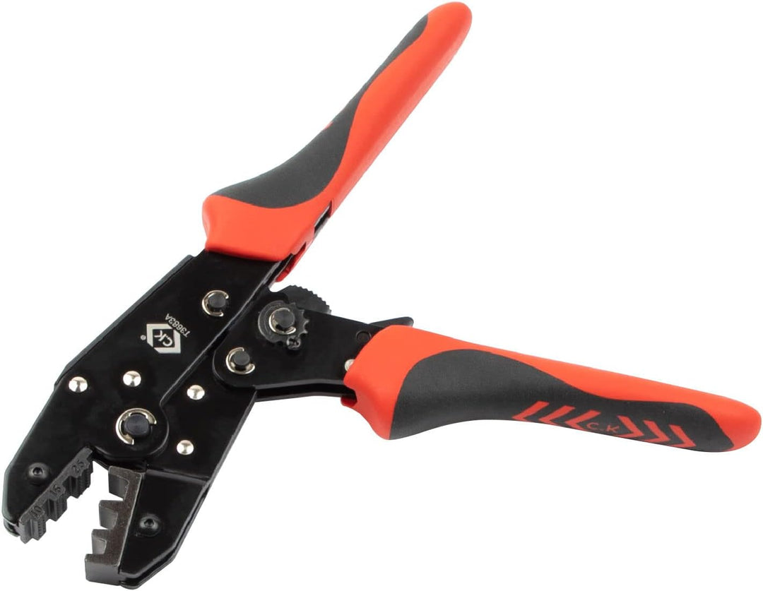 Crimpzange mit Knarrenmechanismus für Aderendhülsen 10-25 mm²