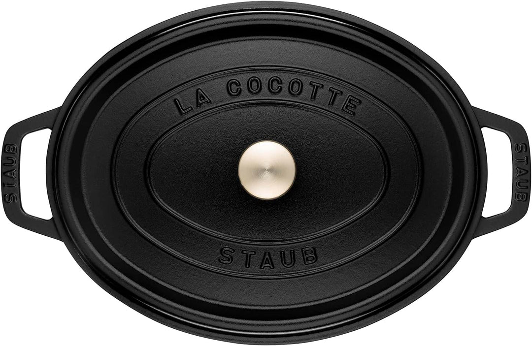 STAUB Gusseisen Bräter/Cocotte, Oval 31 cm, 5,5 L, Aromaregen Funktion, Für alle Herdarten geeignet,