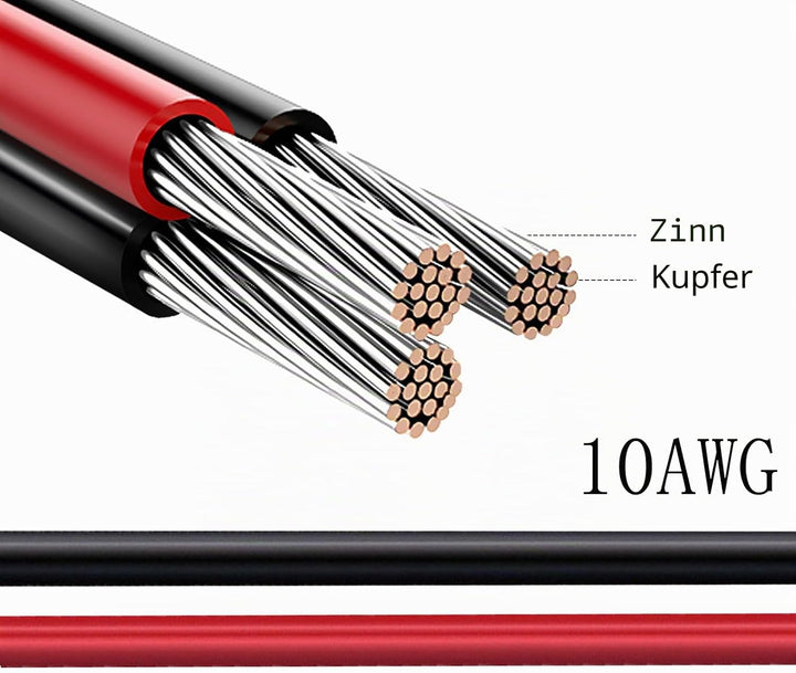 ZkeeShop Solar auf XT60i 5M Kabel 10AWG XT60I-F Solarkabel 6mm2 Verlängerungskabel Kompatibel für Tr