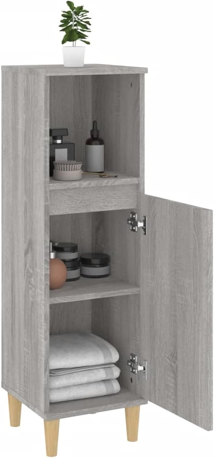 Tidyard Badezimmerschrank Mittlerer Schrank mit 1 Ablage und 2 Fächer hinter der Tür Badschrank Badr