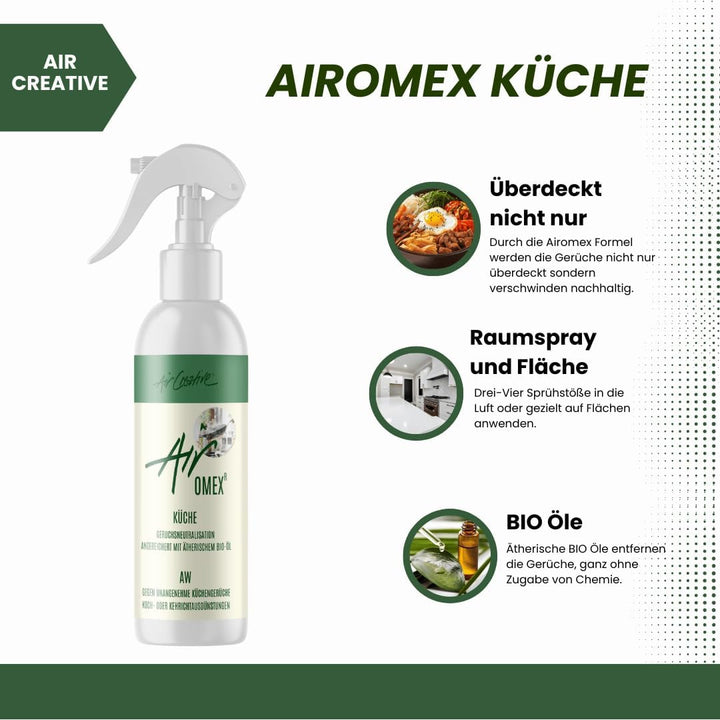 Air Creative® Geruchsneutralisierer Spray "KÜCHE", absorbiert Kochgerüche & Essensgerüche blitzschne