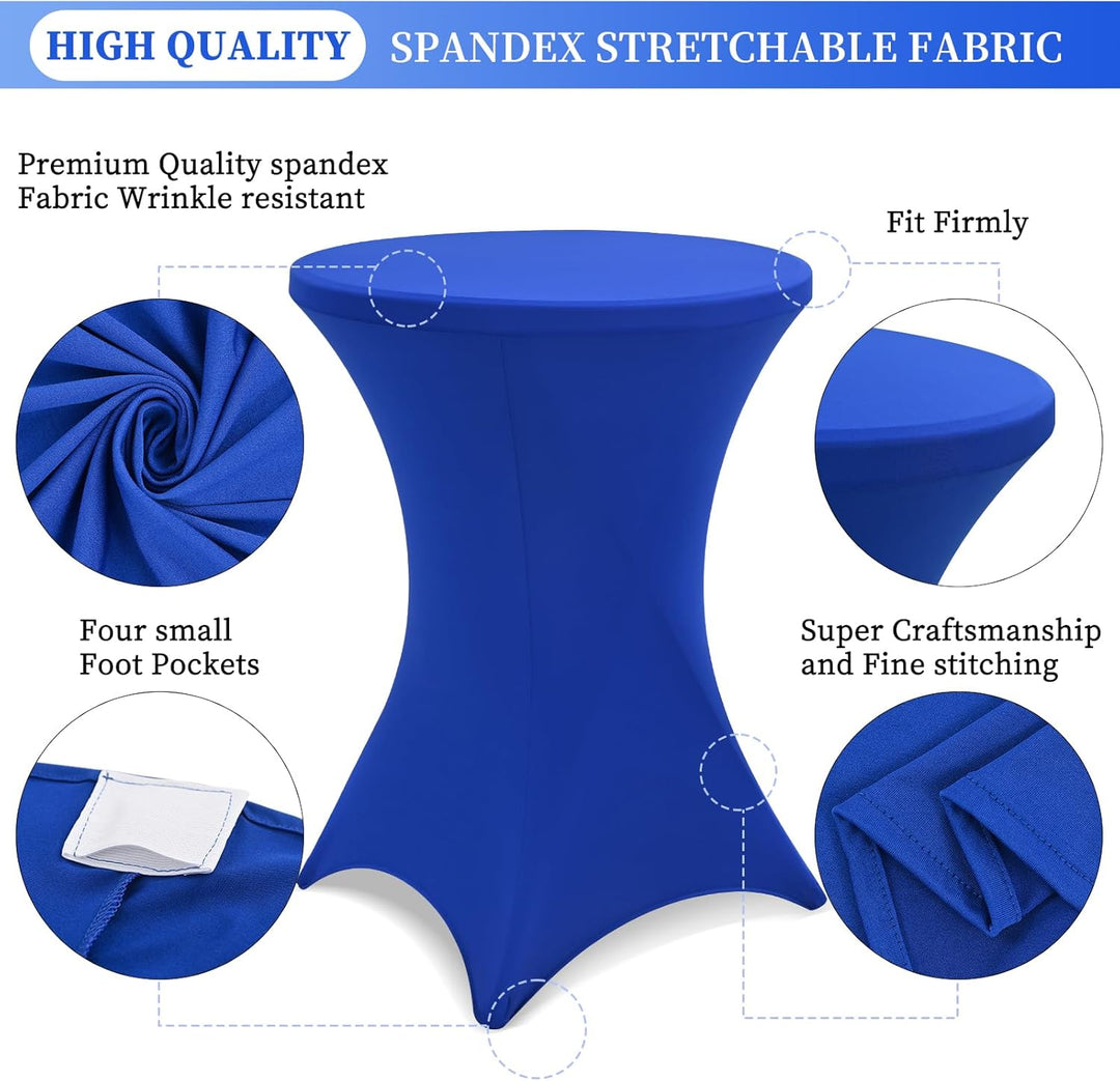 Showgeous 4er-Set Stretch Stehtisch Husse für Bistrotisch Ø 80-85 cm Cocktail Tisch-Überzug Husse, V