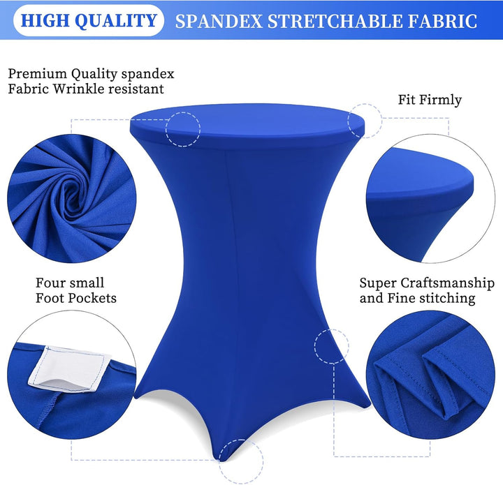Showgeous 4er-Set Stretch Stehtisch Husse für Bistrotisch Ø 80-85 cm Cocktail Tisch-Überzug Husse, V