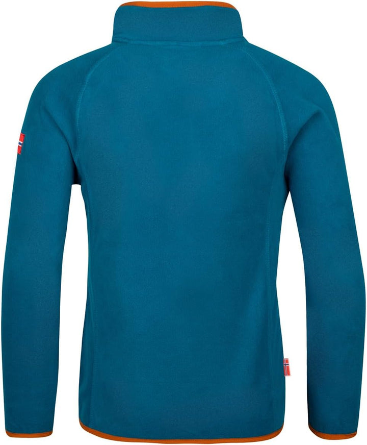 Trollkids Kinder Fleece-Pullover Nordland mit Reissverschluss 92 Dunkelblau/Zimt, 92 Dunkelblau/Zimt