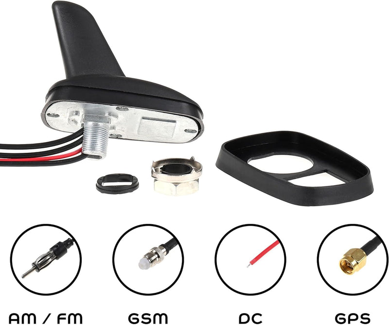 alca® Fin-Antenne AM/FM GPS schwarz matt Radio Navigation AM/FM GPS GSM, AM/FM GPS GSM