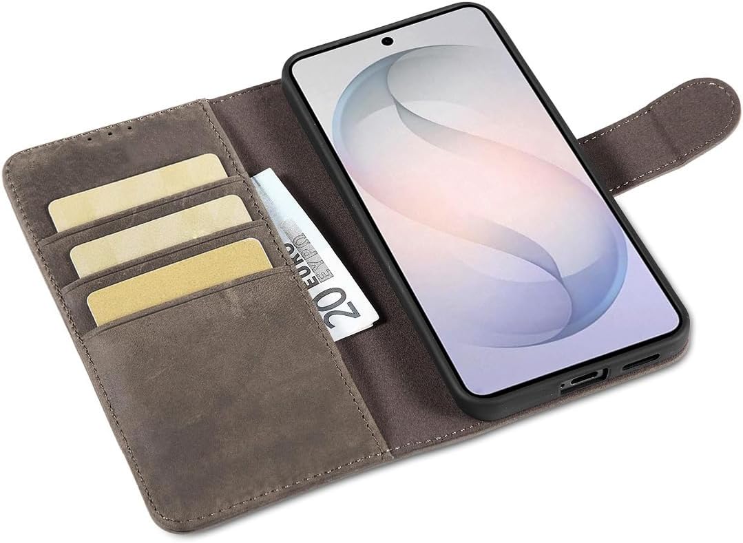 LENSUN Handyhülle für Samsung Galaxy S26 Echtleder, Hülle [Kartenfach][Standfunktion][RFID Schutz] F