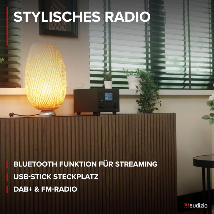Audizio Vieste - DAB Radio mit Bluetooth, Digitalradio, 60 Watt Lautsprecher, DAB Plus Radio mit USB