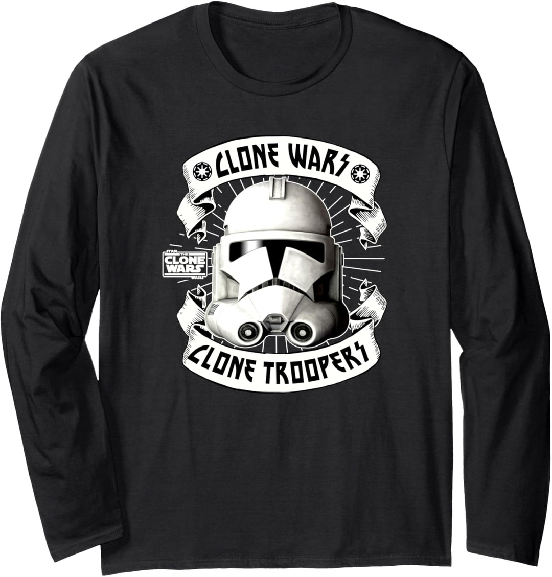Star Wars The Clone Wars Troopers Helmet Poster Langarmshirt
